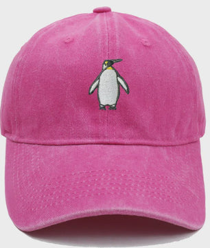 Vintage Pinguïn Cap - Unisex Baseballpet met Gebogen Vizier