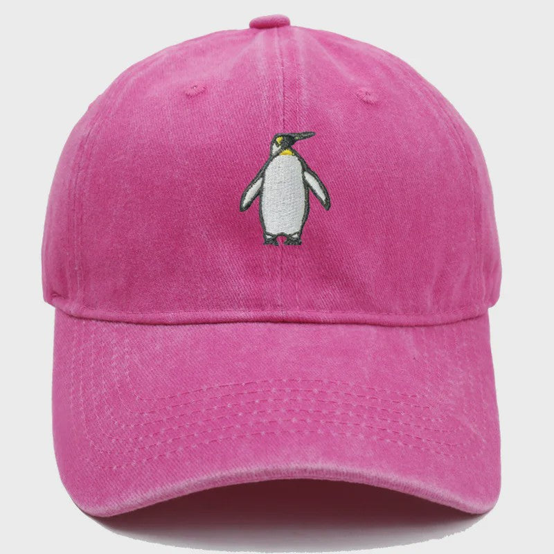 Vintage Pinguïn Cap - Unisex Baseballpet met Gebogen Vizier