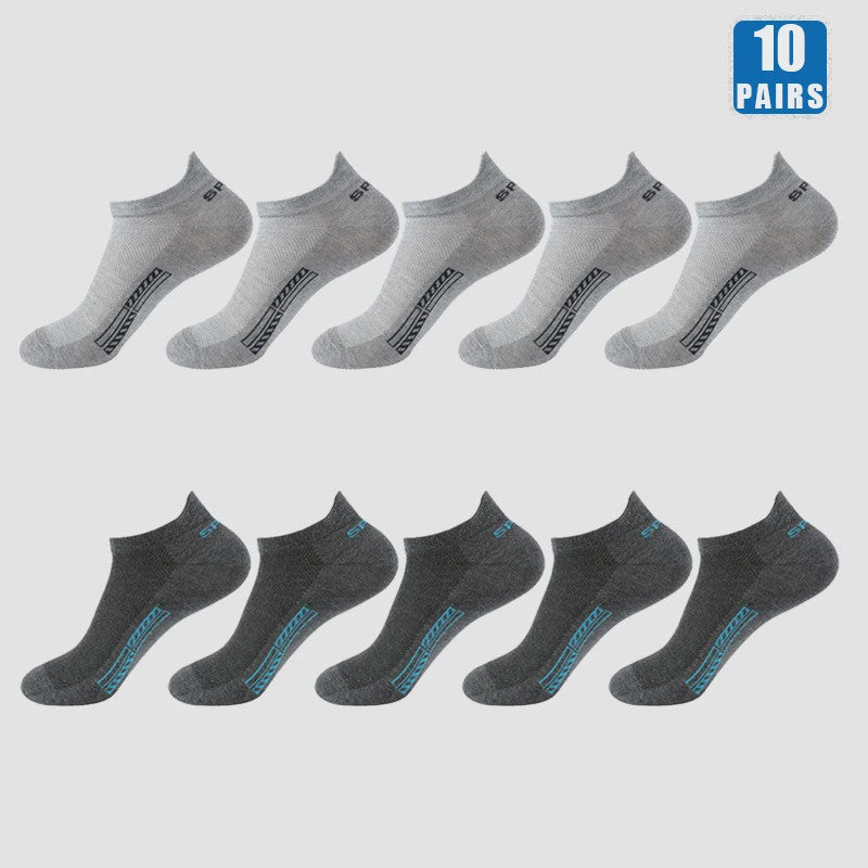 5/10 Paar Katoenen Sneakersokken Heren & Dames - Ademend Mesh & Comfortabel