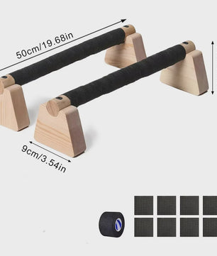 Houten Push-Up Bars & Parallettes voor Thuis Workout - Stabiliteit en Comfort