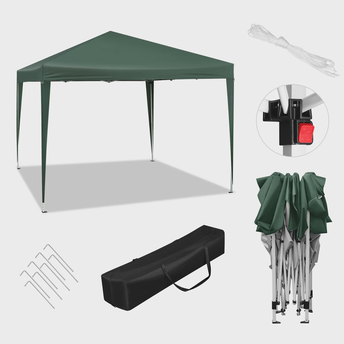 WOLTU Pop-Up Pagodetent 3x3m - Waterdicht & UV-beschermend - Partytent, Tuinpaviljoen, Feesttent