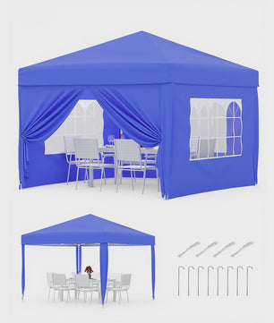 3x3m Pop-Up Partytent met 4 Zijwanden - Waterdicht, UV50+ en Draagbaar