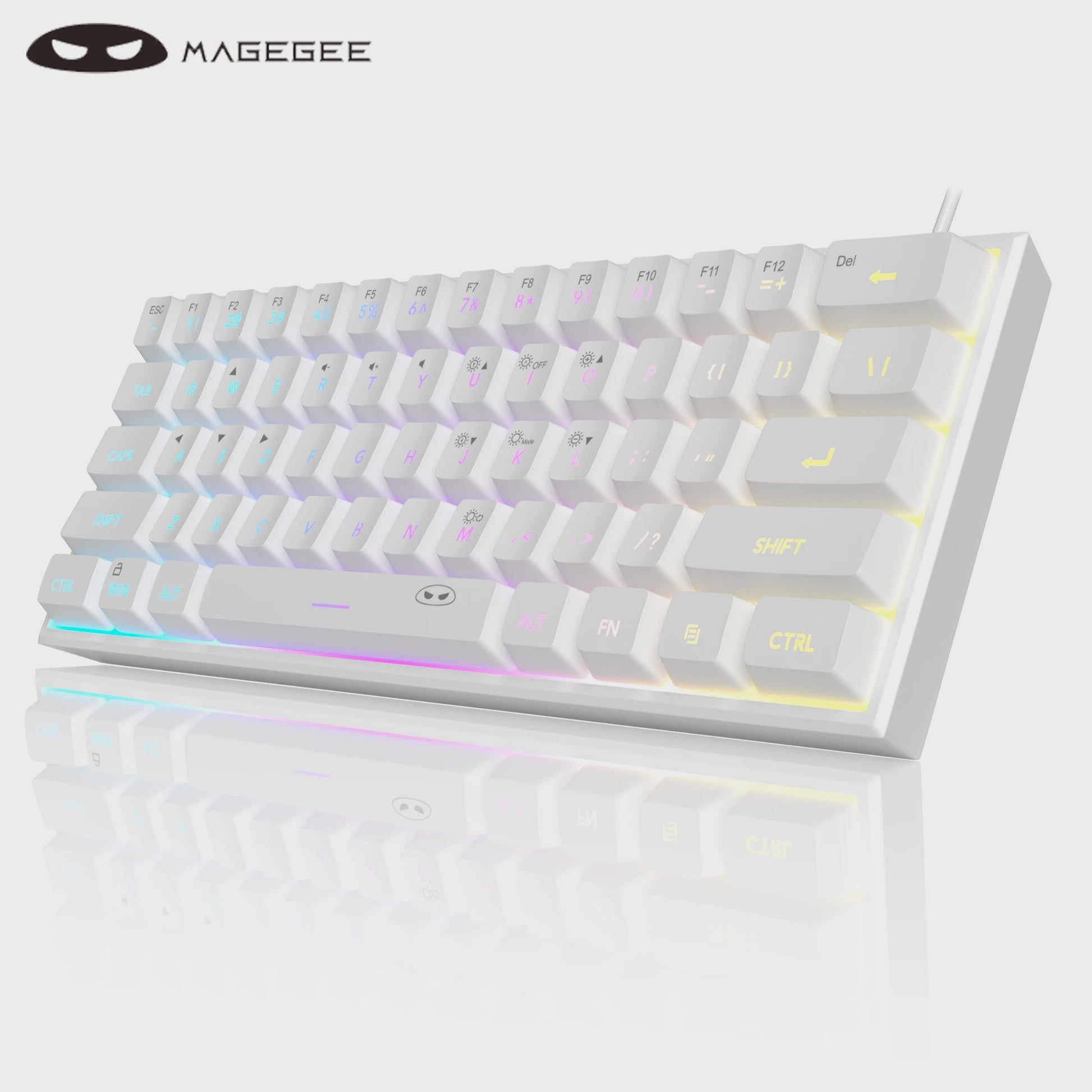 MageGee Mini 60% Gaming Toetsenbord met RGB Backlit, 61 Toetsen, Compact & Ergonomisch