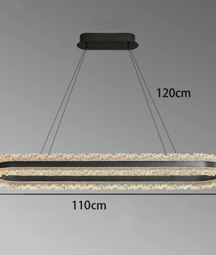 Moderne Ovalen Kristallen Plafondlamp - Hanglamp voor Eetkamer & Keuken