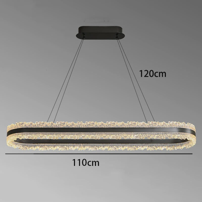 Moderne Ovalen Kristallen Plafondlamp - Hanglamp voor Eetkamer & Keuken