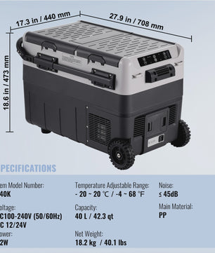 Draagbare Compressor Koelkast 40L/50L/58L - Ideaal voor Auto, Camping & Outdoor