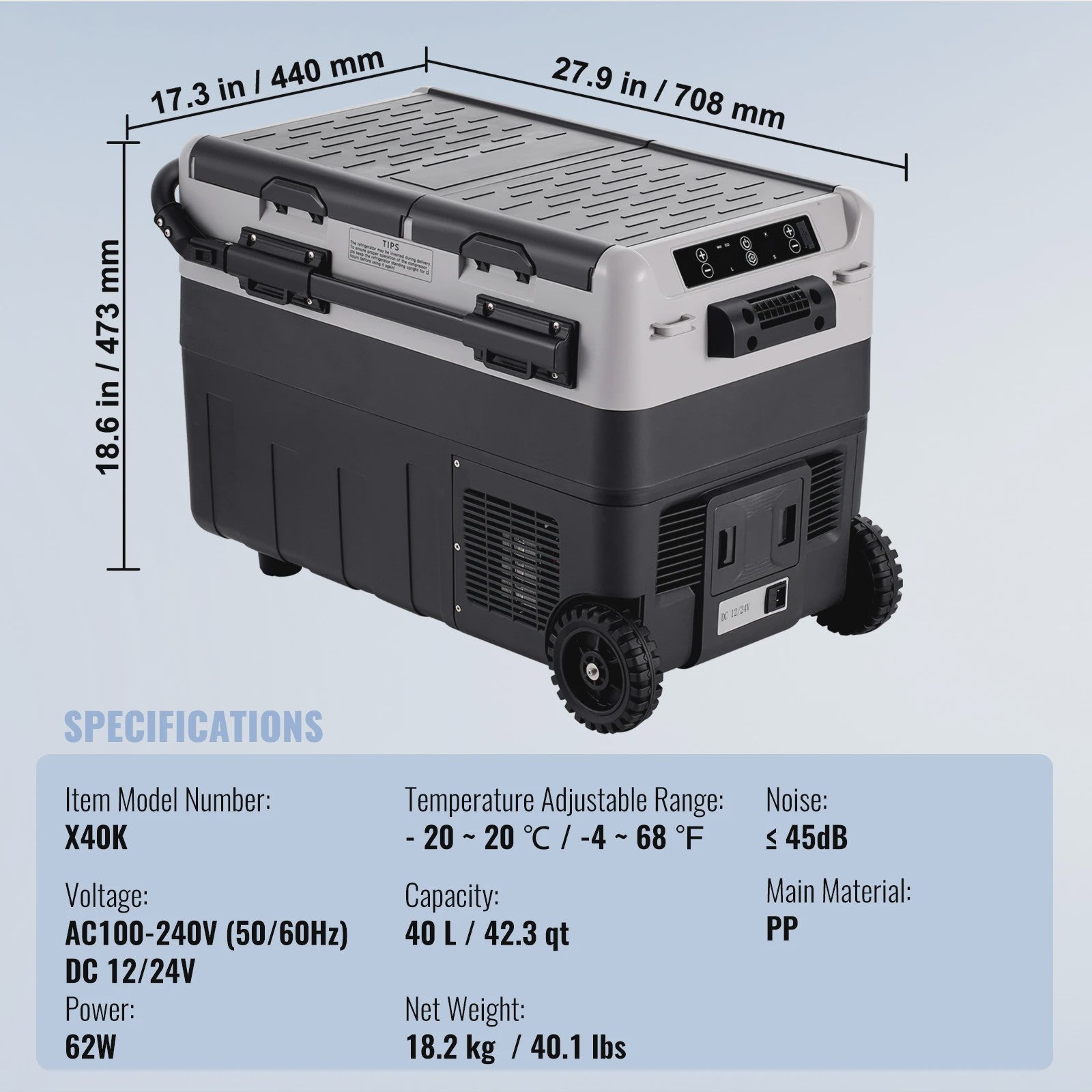 Draagbare Compressor Koelkast 40L/50L/58L - Ideaal voor Auto, Camping & Outdoor