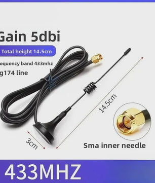 Krachtige Omnidirectionele SMA Antenne 433MHz/470MHz/315MHz met 12dBi Gain en RG174 Kabel