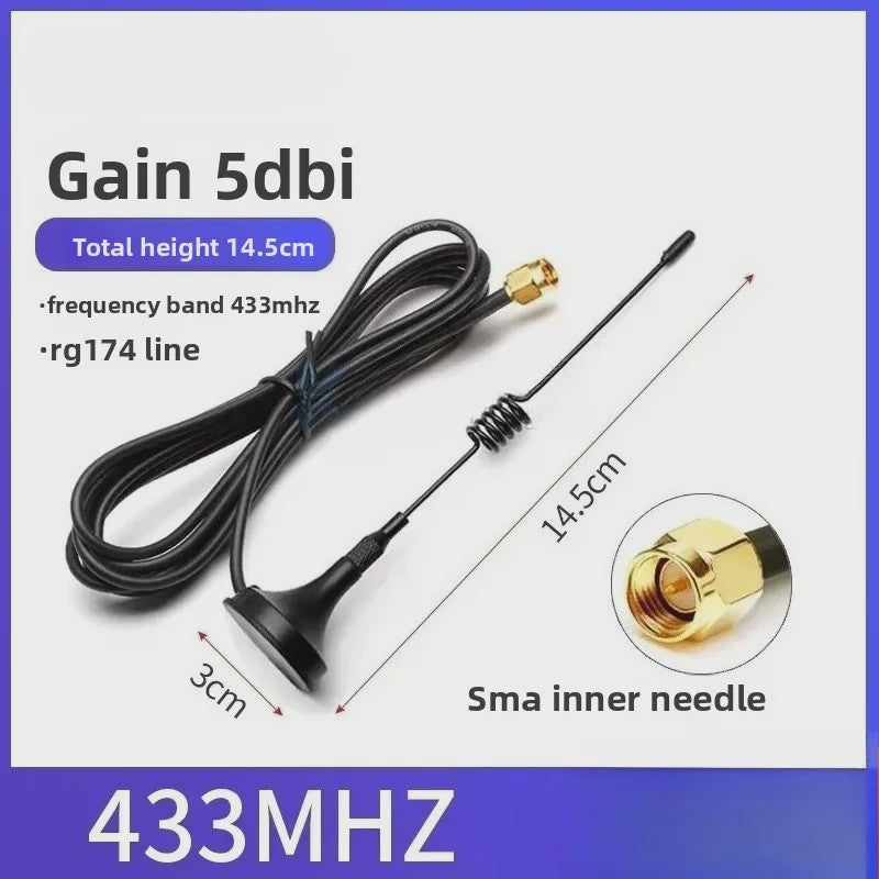 Krachtige Omnidirectionele SMA Antenne 433MHz/470MHz/315MHz met 12dBi Gain en RG174 Kabel