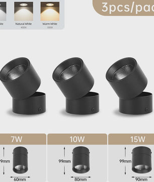 Opklapbare LED Downlight Spot - 7/10/15W - 3 Kleuren Licht - Plafondlamp