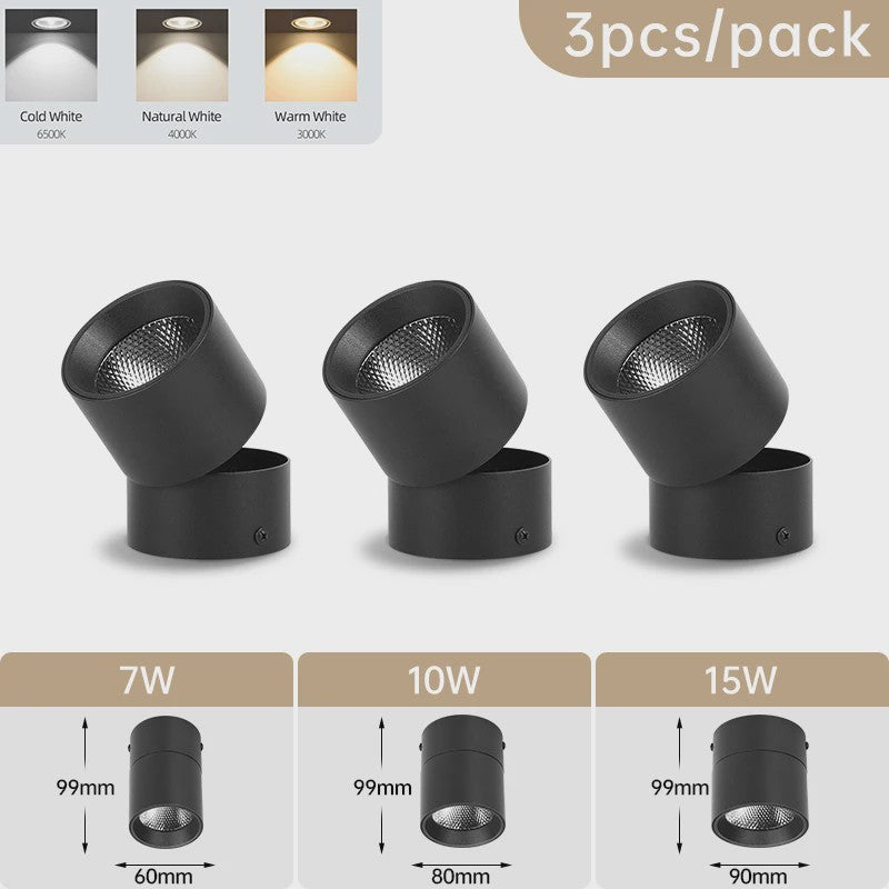 Opklapbare LED Downlight Spot - 7/10/15W - 3 Kleuren Licht - Plafondlamp