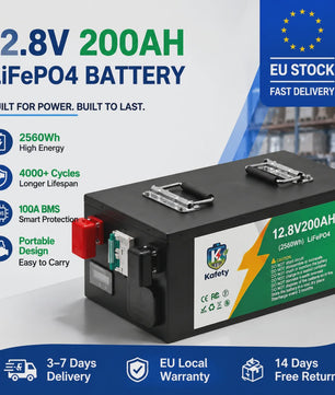 Easun 12V 200Ah LiFePO4 Accu met BMS | 6000+ Cycli | Zonne-energie, Camper, Boot, Thuisback-up