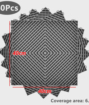 40x40cm Garage Vloertegels - 40 Stuks Set - Interlocking Polypropyleen - Zwart/Rood