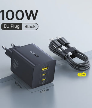 Baseus 100W GaN Snellader: Laad Laptop, Tablet & Telefoon Snel Op