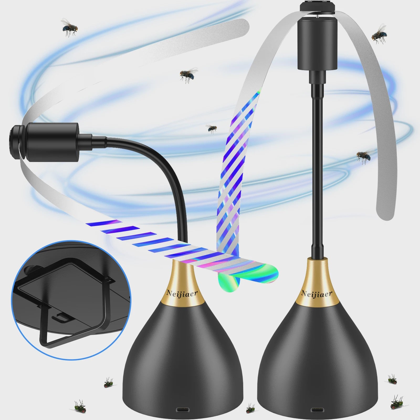 Vliegenventilator voor Tafels - USB/Batterij - Draagbaar en Geluidloos - Houd Vliegen Weg
