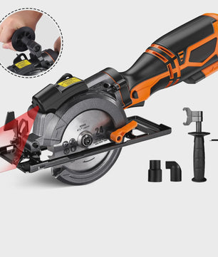 DOVAMAN Mini Cirkelzaag met Laser - 710W, 3500rpm, 6 Zaagbladen, 43mm Diepte