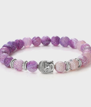 Buddha Hoofd Kralen Armbanden - Natuursteen (Tijgeroog, Vulkanisch, Malachiet, Rozenkwarts)
