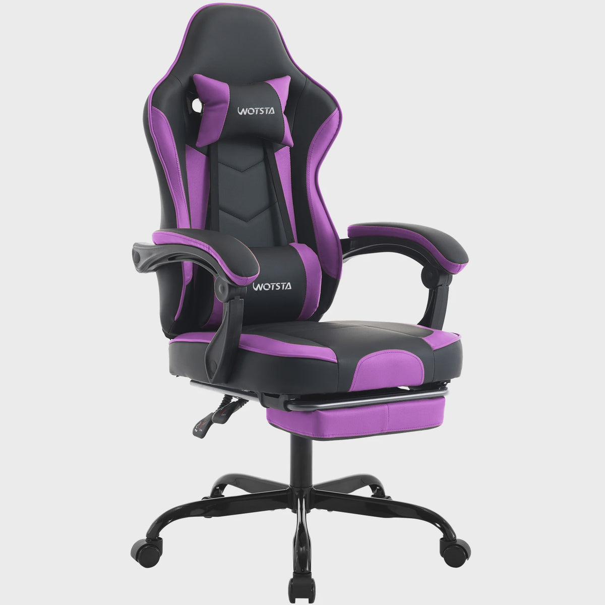 Ergonomische Gaming Stoel met Voetensteun & Lendekussen - Verstelbaar