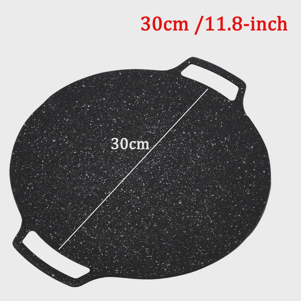 KOSUN Grillpan Rond Non-stick Maifan Steen - Indoor/Outdoor BBQ, Gas & Inductie
