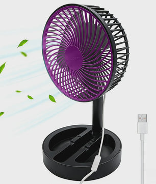 Draagbare USB Ventilator - Opvouwbaar & Verstelbaar voor Bureau en Buiten