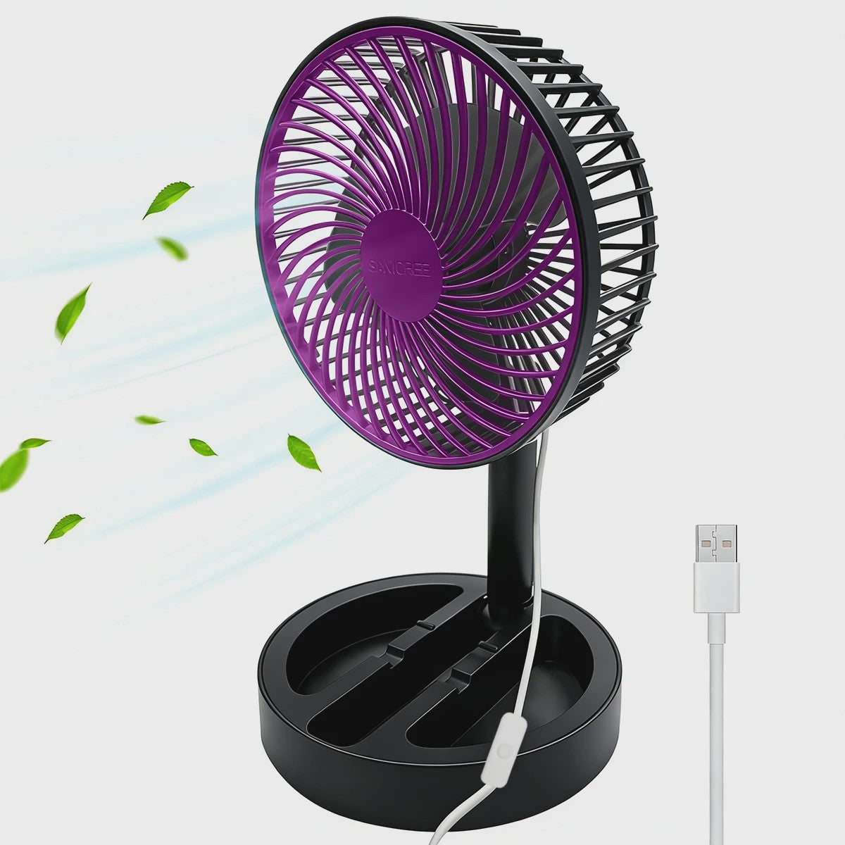 Draagbare USB Ventilator - Opvouwbaar & Verstelbaar voor Bureau en Buiten