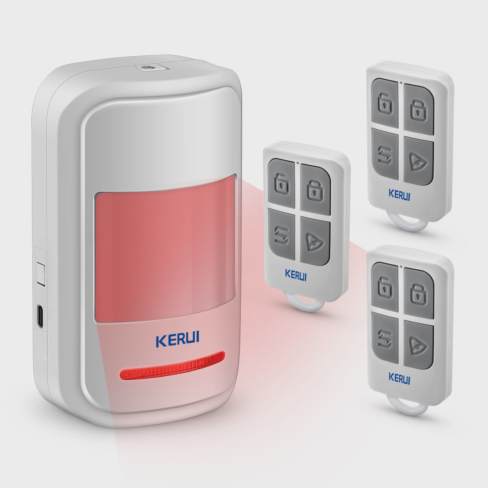 KERUI HW19 PIR Bewegingsmelder met Alarm Geluid, Deurbel Functie & SOS Knop
