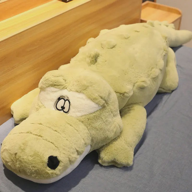 Levensgrote Pluche Alligator Knuffel - Zacht Krokodil Kussen 60-150cm