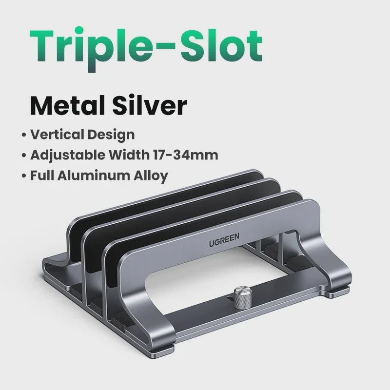 UGREEN Verticale Laptop Standaard - Aluminium, Verstelbaar voor MacBook, Laptops, Tablets & Telefoons