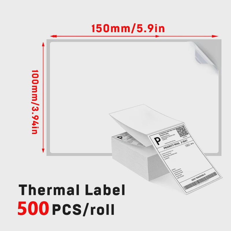4x6 Inch Thermische Verzendlabels - 500 Stuks - Barcode & Logo Printen