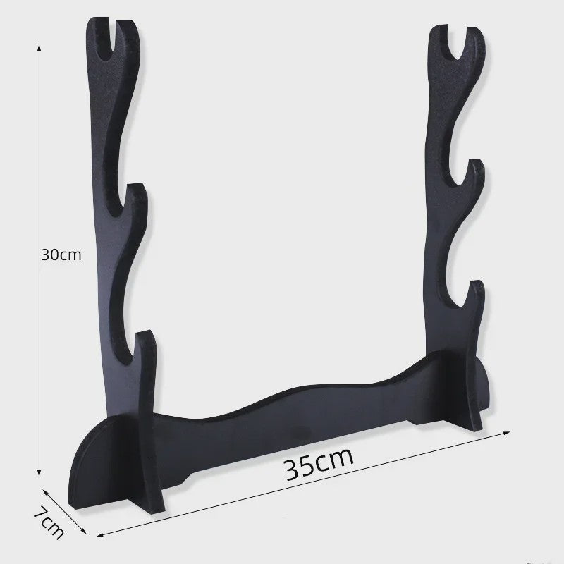 Houten Katana Standaard & Zwaardrek - Vloerdisplay voor Japanse Zwaarden en Sabels