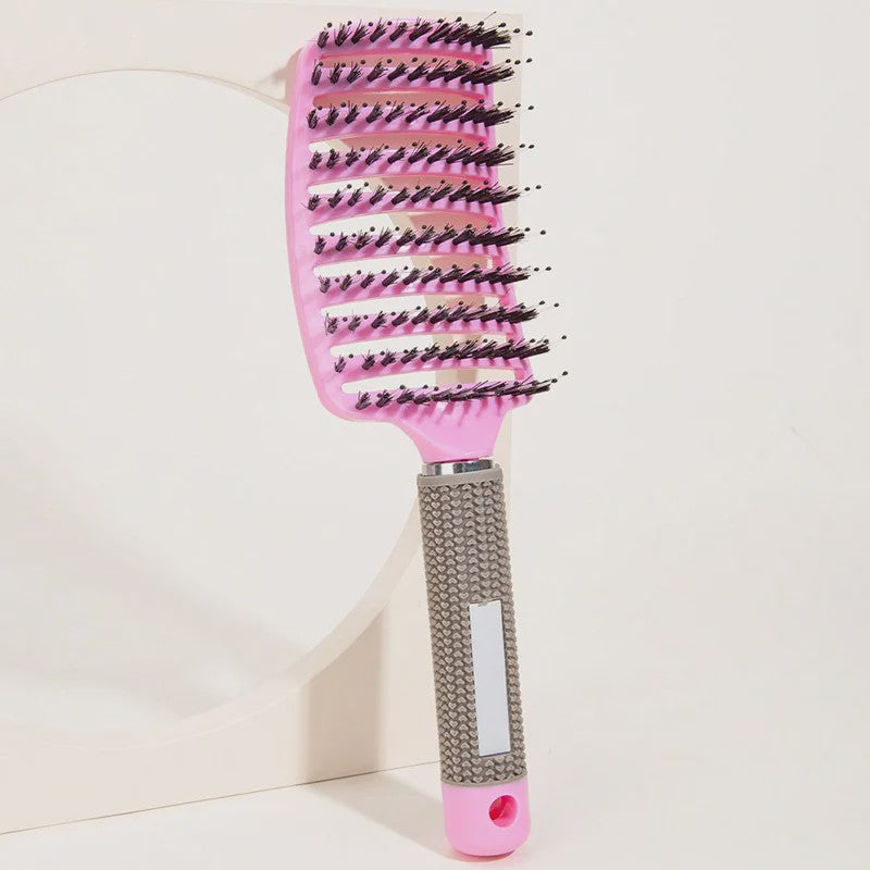 Professionele Haarborstel met Varkenshaar & Nylon - Ontklit Nat & Krullend Haar - Salon Kwaliteit Styling Tool