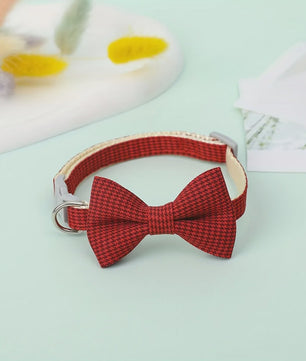 Verstelbare Katoenen Honden- en Kattenband met Strikje - Perfect voor Feestelijke Gelegenheden en Dagelijks Gebruik