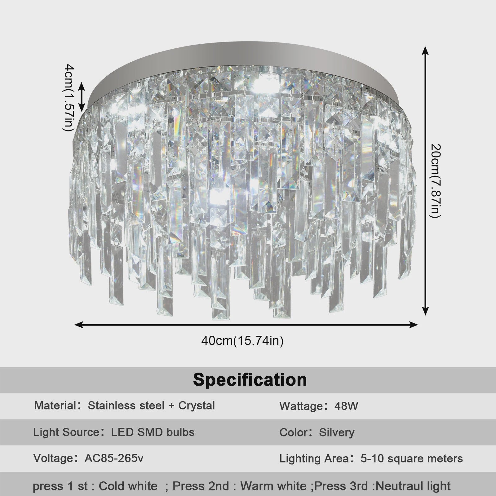 Luxe Gouden Kristallen Plafondlamp 50cm - Sfeervolle Verlichting voor Woonkamer & Keuken