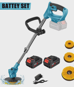 Draadloze Spin Scrubber: 800W Elektrische Schoonmaakborstel met Telescoopsteel & 21V Batterij
