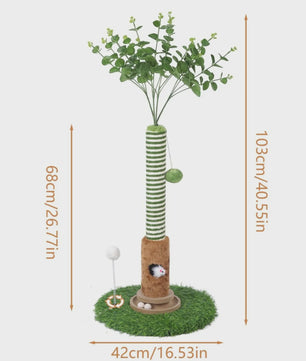 Luxe Kattenkrabpaal met Hangende Bal en Speeltoren - Natuurlijk Sisal Touw