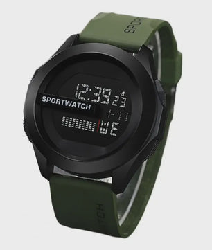 Sportief Heren Horloge: Digitaal LED Alarm & Stopwatch, Waterdicht Fitness Horloge
