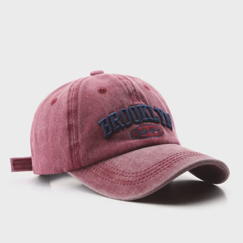 Retro Brooklyn Baseball Cap - Katoen, Verstelbaar, Unisex