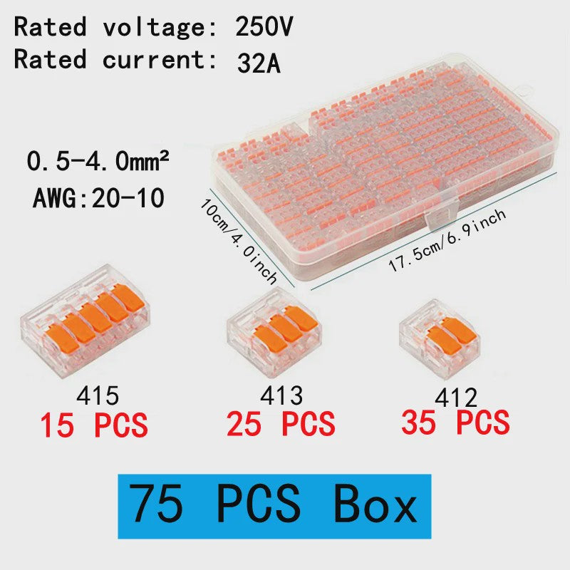 Universele Snelkoppeling Klemmen (250V/32A) - Oranje, 10-75 Stuks