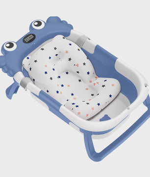 Opvouwbaar Babybadje met Thermometer & Antislip Kussen - Draagbaar voor Pasgeborenen