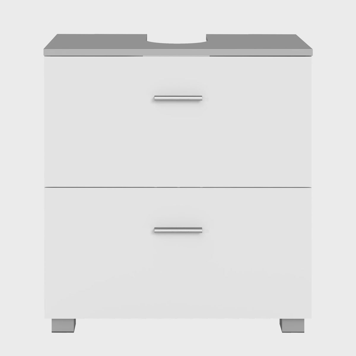 Witte Onderbouw Wastafelkast met 2 Lades - 60x30x63.8 cm