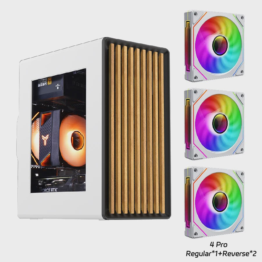 WJCOOLMAN Craftsman 3 PC Case: Stijlvolle Transparante Behuizing met Houten Accenten voor Desktop & Gaming