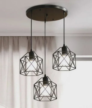 Industriële Vintage Hanglamp LED - Metalen Kooi Design voor Keuken, Woonkamer