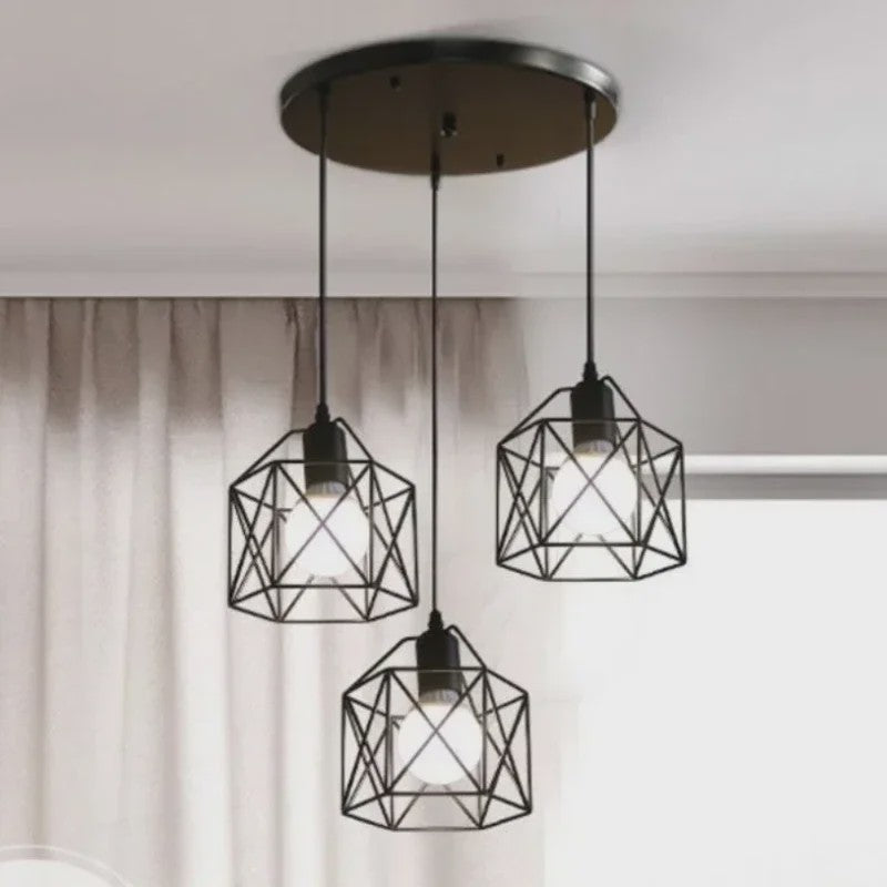 Industriële Vintage Hanglamp LED - Metalen Kooi Design voor Keuken, Woonkamer