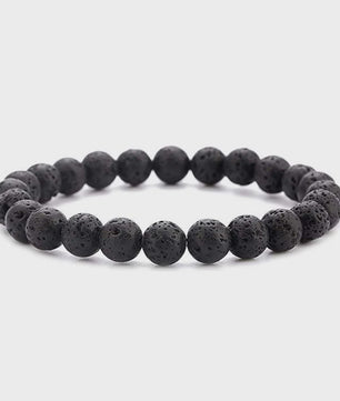 Elastische Charm Armband met Natuursteen Kralen: Lavasteen & Tijgeroog (6/8/10mm) - Voor Dames en Heren