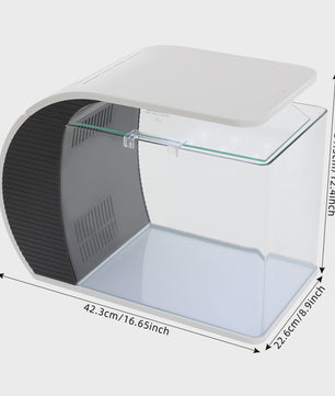Moderne Glazen Aquarium Set met LED Verlichting en Filterpomp - 19L