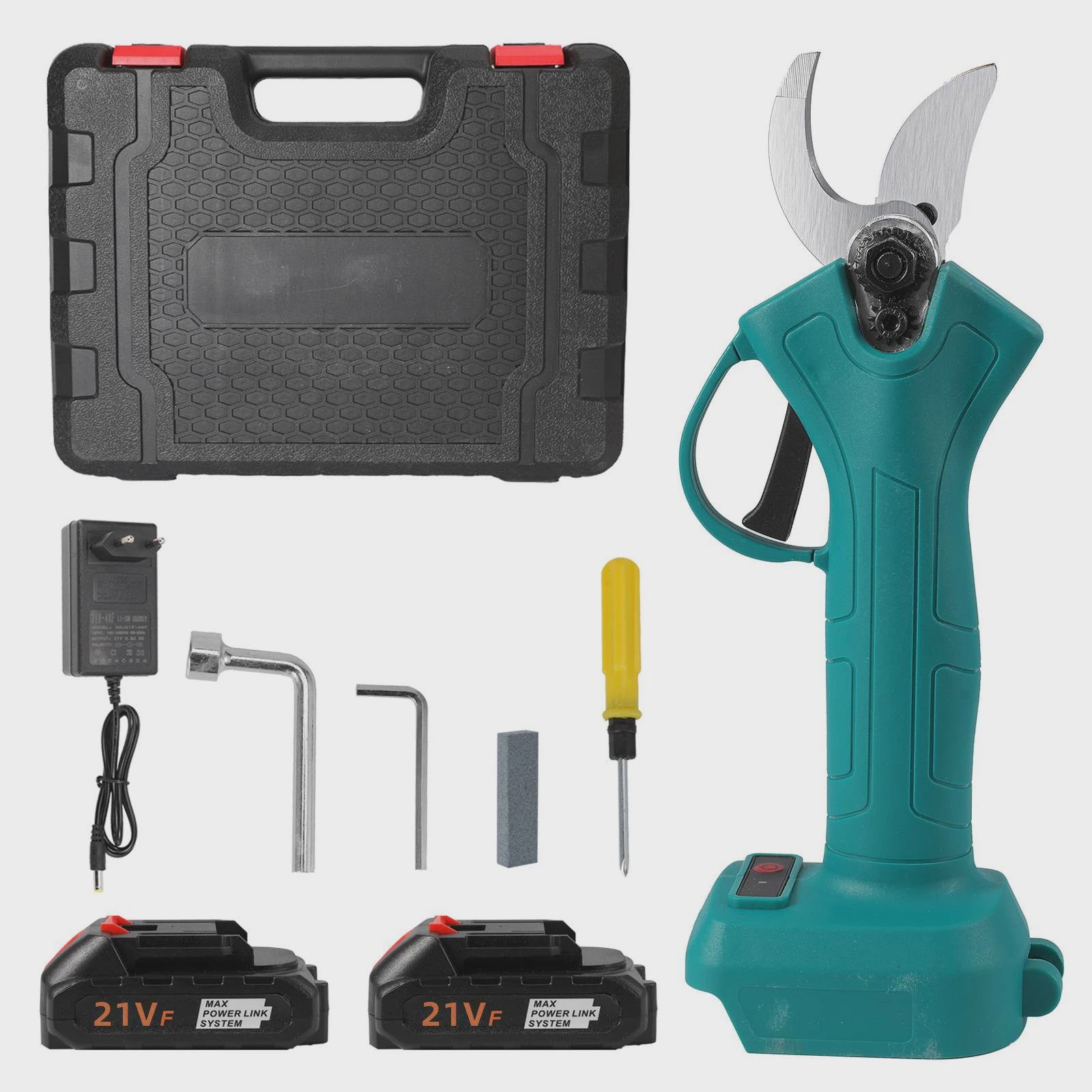 2-in-1 Snoeischaar & Heggenschaar Set: Draadloos, 21V, Snoeien & Trimmen