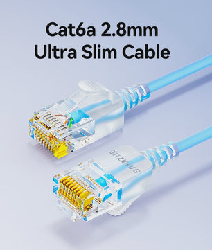 SAMZHE Slim Cat6A Netwerkkabel - 10Gbps Hoge Snelheid, 31AWG Zuiver Koper
