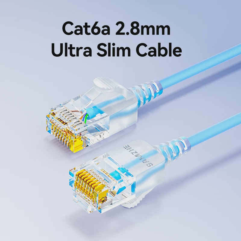 SAMZHE Slim Cat6A Netwerkkabel - 10Gbps Hoge Snelheid, 31AWG Zuiver Koper