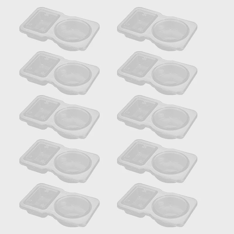Draagbare Dubbel Compartiment Container met Deksel - Ideaal voor Snacks en Kruiden op Picknick
