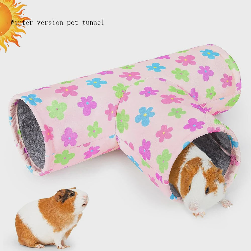 3-Weg Tunnel voor Kleine Huisdieren - Wasbaar & Opvouwbaar Speelgoed voor Konijn, Hamster & Cavia